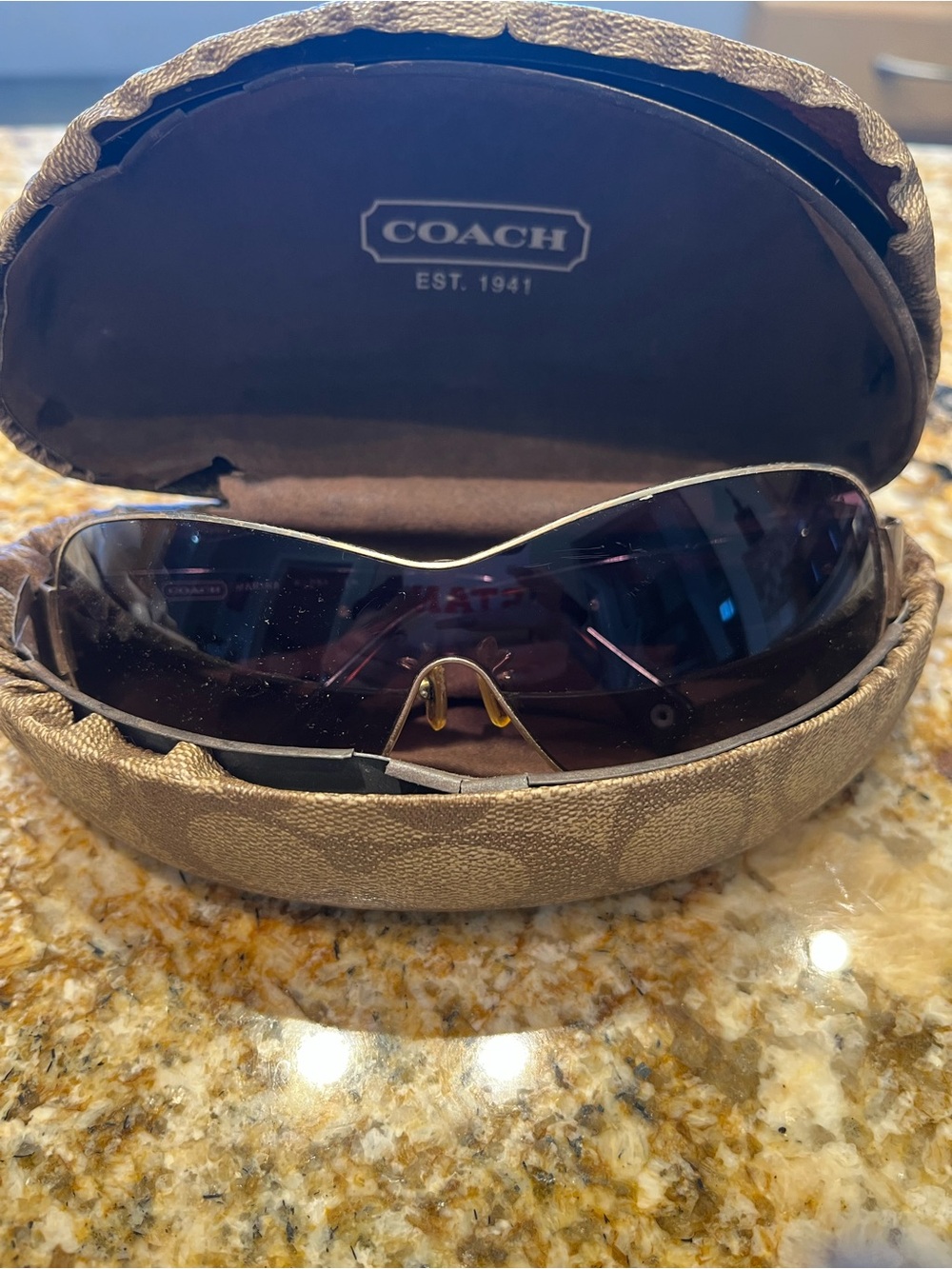 Coach Women's Gold-Tone Rimless Sunglasses with Dark Smoke Lenses